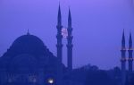 evening over mosque in Istanbul